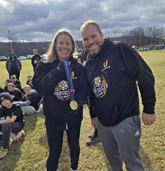 Coaches and campers at a Pro Soccer Camp